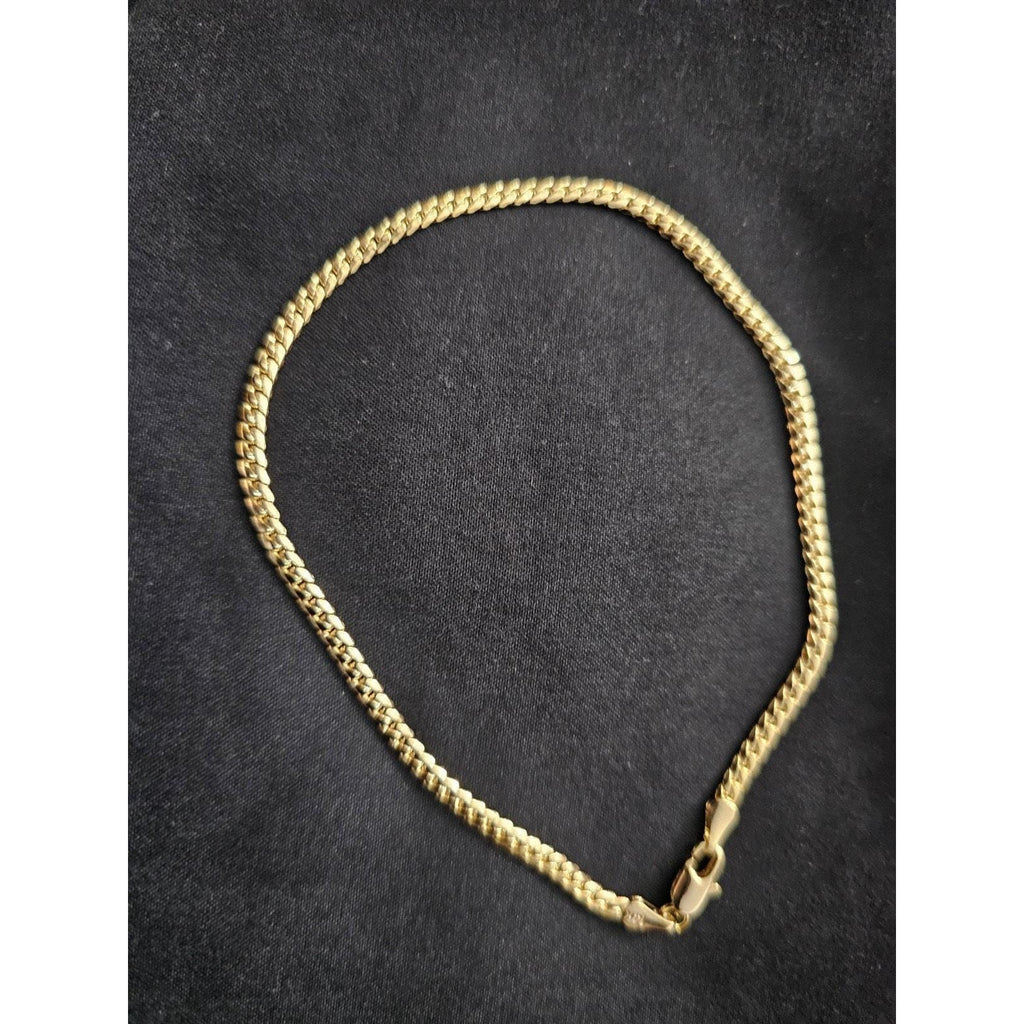10inch 14K Gold plated on brass Miami Tight Cuban Link ANKLET.