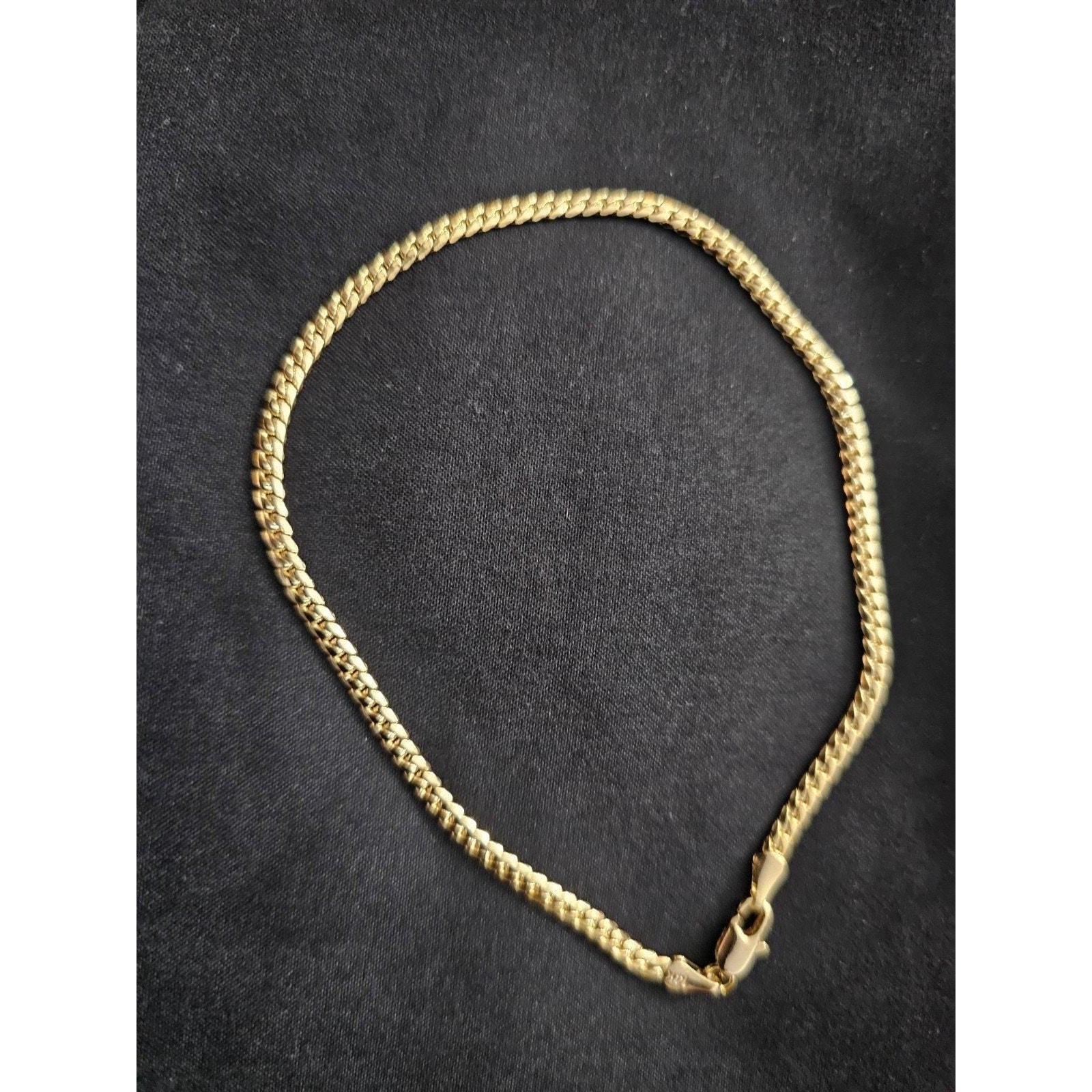 10inch 14K Gold plated on brass Miami Tight Cuban Link ANKLET.